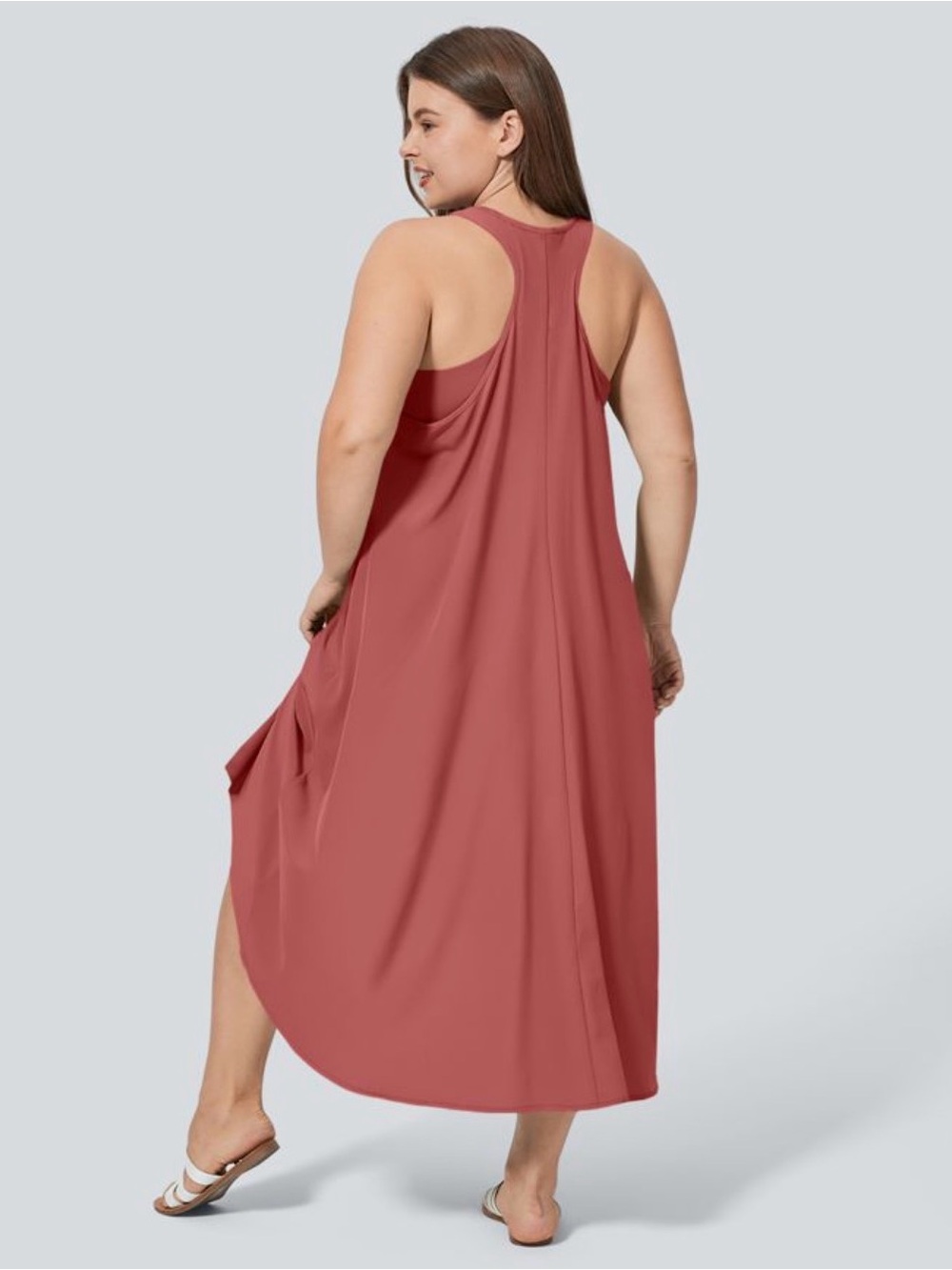 HALARA NEW Breezeful RacerPocket High Low Flowy Quick Dry Casual Midi Dress 2X - Picture 2 of 11